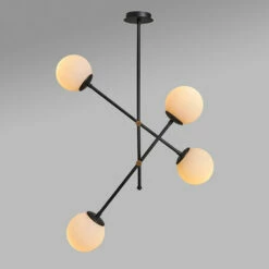 MINISUN 4 Way Cross Over Ceiling Light Fitting + Glass Globe Shades - No Bulbs -MINISUN Shop 39767883 2