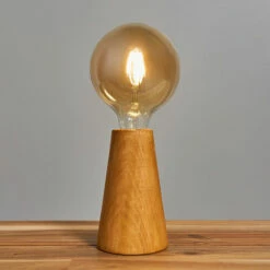 MINISUN Natural Wooden Cone Shape Table Lamp - No Bulbs -MINISUN Shop 39768056 2