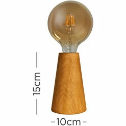 MINISUN Natural Wooden Cone Shape Table Lamp - No Bulbs -MINISUN Shop 39768056 4