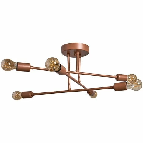MINISUN 6 Way Copper Metal Ceiling Light Fitting - No Bulbs MINISUN 6 Way Copper Metal Ceiling Light Fitting - No Bulbs -MINISUN Shop 39768057 1
