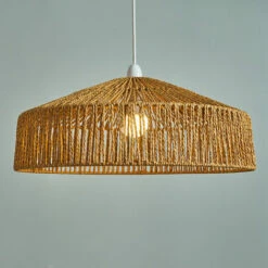 MINISUN Natural Woven Easy Fit Ceiling Pendant Shade + LED 10W GLS Bulb - -MINISUN Shop 39866946 2