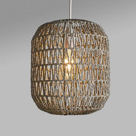 MINISUN Grey Natural Rope Ceiling Pendant Light Shade - No Bulb MINISUN Grey Natural Rope Ceiling Pendant Light Shade - No Bulb -MINISUN Shop 39867006 2