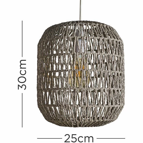 MINISUN Grey Natural Rope Ceiling Pendant Light Shade - No Bulb MINISUN Grey Natural Rope Ceiling Pendant Light Shade - No Bulb -MINISUN Shop 39867006 4