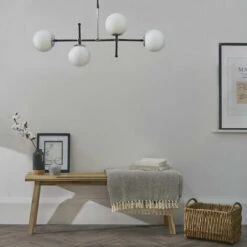 MINISUN 4 Way Ceiling Light Bar + Glass Globe Shades - No Bulbs -MINISUN Shop 40300912 3