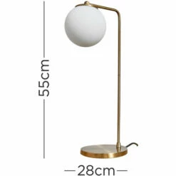 MINISUN Matt Gold Table Lamp With Glass Globe Shade - No Bulbs 5 MINISUN Matt Gold Table Lamp With Glass Globe Shade - No Bulbs -MINISUN Shop 40309625 4