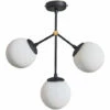 MINISUN 3 Way Industrial Ceiling Light Fitting + Glass Globe Shades - Black -MINISUN Shop 41437451 1