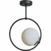 MINISUN Metal Hoop Ceiling Light Fitting + Glass Shade - No Bulb -MINISUN Shop 41437452 1
