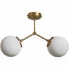 MINISUN 2 Way Metal Ceiling Light Fitting + Glass Globe Shades - Gold -MINISUN Shop 41438353 1