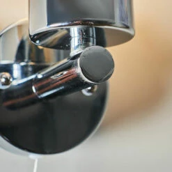 MINISUN Chrome Pull Cord Wall Light Fitting With Glass Shade IP44 - Single -MINISUN Shop 41666752 3