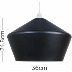 MINISUN Matt Black Easy Fit Ceiling Light Shade + LED Filament 4W Bulb - -MINISUN Shop 41988745 4