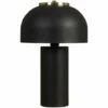 MINISUN Matt Black Cylinder Table Lamp With Domed Shade - No Bulb -MINISUN Shop 41990903 1