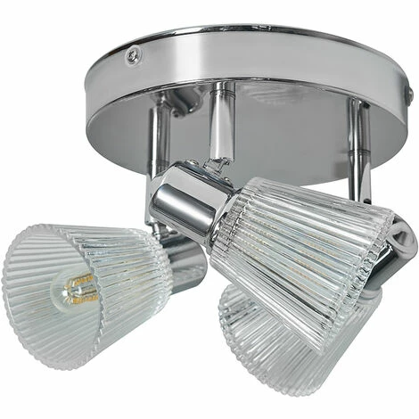 MINISUN Chrome 3 Way IP44 Ceiling Light Fitting - No Bulbs MINISUN Chrome 3 Way IP44 Ceiling Light Fitting - No Bulbs -MINISUN Shop 42256451 1
