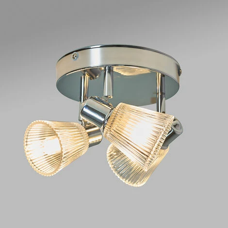 MINISUN Chrome 3 Way IP44 Ceiling Light Fitting - No Bulbs MINISUN Chrome 3 Way IP44 Ceiling Light Fitting - No Bulbs -MINISUN Shop 42256451 2