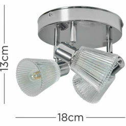 MINISUN Chrome 3 Way IP44 Ceiling Light Fitting + 3x 3W G9 LED Bulbs - Add Warm White Bulbs -MINISUN Shop 42256662 4