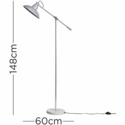 MINISUN Floor Lamp Adjustable Civic Industrial Light - Grey -MINISUN Shop 42329601 4