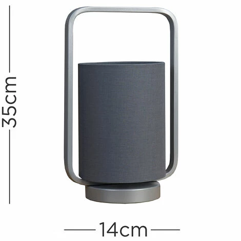 MINISUN Metal Table Lamp with Fabric Drum Lampshade + LED 4W Bulb - Silver MINISUN Metal Table Lamp With Fabric Drum Lampshade + LED 4W Bulb - Silver -MINISUN Shop 42329602 4