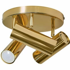 MINISUN 3 Way Ceiling Light Fitting With Adjustable Spotlight Heads - Gold