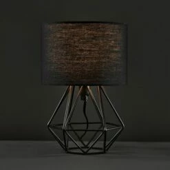 MINISUN 2 X Small Geometric Table Lamps Industrial Metal Cage Design - Black 3 MINISUN 2 X Small Geometric Table Lamps Industrial Metal Cage Design - Black -MINISUN Shop 44322837 2