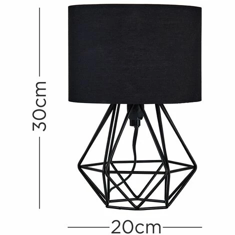 MINISUN 2 x Small Geometric Table Lamps Industrial Metal Cage Design - Black MINISUN 2 X Small Geometric Table Lamps Industrial Metal Cage Design - Black -MINISUN Shop 44322837 4