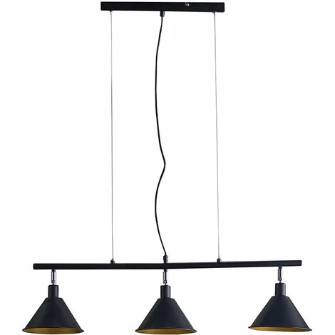 MINISUN Modern 3 Way Ceiling Light Fitting + 3x 4W LED Bulbs - Black & Gold MINISUN Modern 3 Way Ceiling Light Fitting + 3x 4W LED Bulbs - Black & Gold -MINISUN Shop 45380354 1