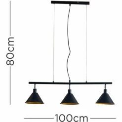 MINISUN Modern 3 Way Ceiling Light Fitting + 3x 4W LED Bulbs - Black & Gold 5 MINISUN Modern 3 Way Ceiling Light Fitting + 3x 4W LED Bulbs - Black & Gold -MINISUN Shop 45380354 4