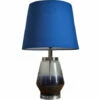 MINISUN Blue Gloss Table Lamp With Fabric Lampshade - Navy Blue - No Bulb -MINISUN Shop 45978343 1