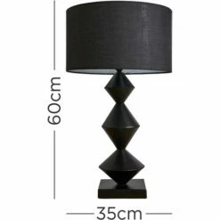 MINISUN Black Distressed Table Lamp Light + Reni Drum Shade - Black - No Bulb -MINISUN Shop 45978375 4