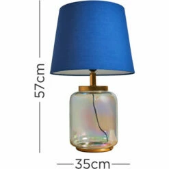 MINISUN Clear Glass Table Lamp Light With Tapered Lampshade - Navy Blue - No Bulb 5 MINISUN Clear Glass Table Lamp Light With Tapered Lampshade - Navy Blue - No Bulb -MINISUN Shop 45978377 4