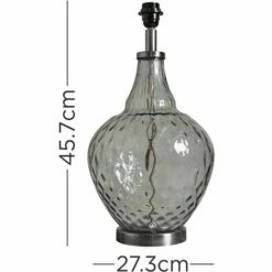 MINISUN Grey & Clear Glass Table Lamp Base -MINISUN Shop 46174530 4