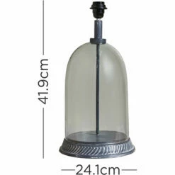 MINISUN Grey & Clear Glass Table Lamp Base - -MINISUN Shop 46174532 4