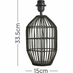 MINISUN Natural Rattan Table Lamp Base - Black -MINISUN Shop 47160531 4