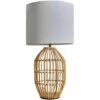 MINISUN Natural Rattan Table Lamp With Fabric Lampshade - White - No Bulb 2 MINISUN Natural Rattan Table Lamp With Fabric Lampshade - White - No Bulb -MINISUN Shop 47160554 1