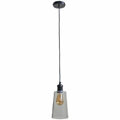 MINISUN Matt Black and Clear Glass Ceiling Light Fitting - No Bulb MINISUN Matt Black And Clear Glass Ceiling Light Fitting - No Bulb -MINISUN Shop 47506646 1