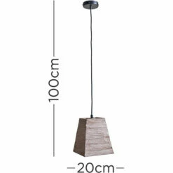 MINISUN Natural Rustic Wood Square Design Ceiling Light Fitting- No Bulb -MINISUN Shop 47524431 4
