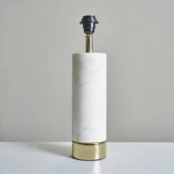 MINISUN White Marble & Brass Cylinder Table Lamp Base - 0 -MINISUN Shop 47524441 2