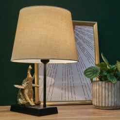 MINISUN Brass And Black Sitting Baby Elephant Table Lamp - Beige -MINISUN Shop 49239887 2