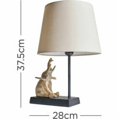 MINISUN Brass And Black Sitting Baby Elephant Table Lamp - Beige -MINISUN Shop 49239887 4