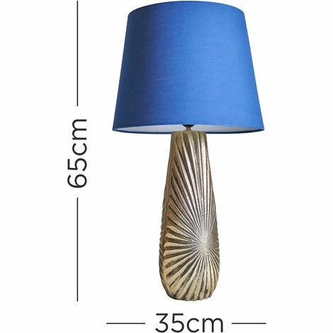 MINISUN Antique Brass Vase Design Table Lamp with Large Tapered Shade - Navy Blue MINISUN Antique Brass Vase Design Table Lamp With Large Tapered Shade - Navy Blue -MINISUN Shop 49239901 4