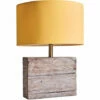 MINISUN Natural Rustic Wood Table Lamp With Drum Lampshade - Mustard 2 MINISUN Natural Rustic Wood Table Lamp With Drum Lampshade - Mustard -MINISUN Shop 49239909 1