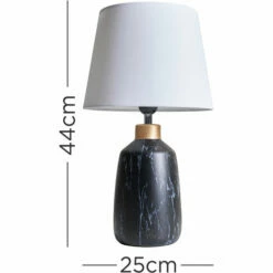 MINISUN Black Marble Effect Table Lamp With Tapered Lampshade - White 5 MINISUN Black Marble Effect Table Lamp With Tapered Lampshade - White -MINISUN Shop 50149674 4