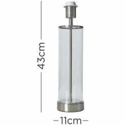 MINISUN Clear Tube Design Table Lamp Base - Brushed Chrome -MINISUN Shop 50208428 4