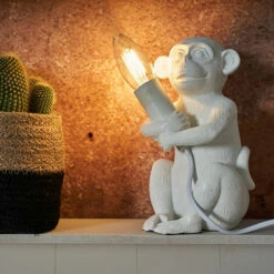 MINISUN White Baby Monkey Table Lamp -MINISUN Shop 50986952 2