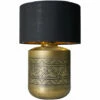 MINISUN Gold Floral Table Lamp With Large Lampshade - Black & Gold - No -MINISUN Shop 52722265 1