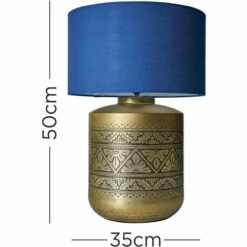 MINISUN Gold Floral Table Lamp With Large Lampshade -MINISUN Shop 52722272 4