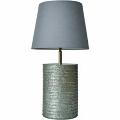 MINISUN Zinc Metal Barrel Table Lamp With Large Lampshade