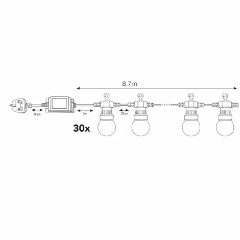 MINISUN 20 x Multicoloured Garden Festoon Chain String Lights MINISUN 20 X Multicoloured Garden Festoon Chain String Lights -MINISUN Shop 54026366 4