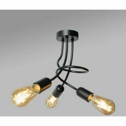 MINISUN Matt Black 3 Way Ceiling Light Fitting -MINISUN Shop 54423370 2