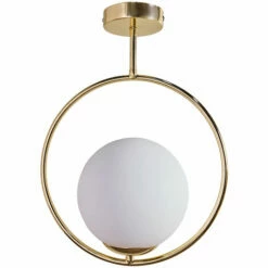 MINISUN Modern Ceiling Light Fitting With Opal Glass Shade