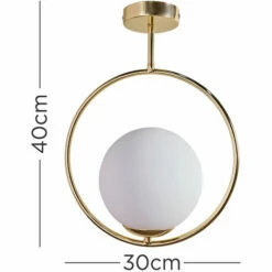 MINISUN Modern Ceiling Light Fitting With Opal Glass Shade -MINISUN Shop 54423371 4