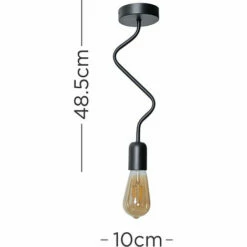 MINISUN Industrial Matt Black Ceiling Light Fitting - No Bulb -MINISUN Shop 54423376 4